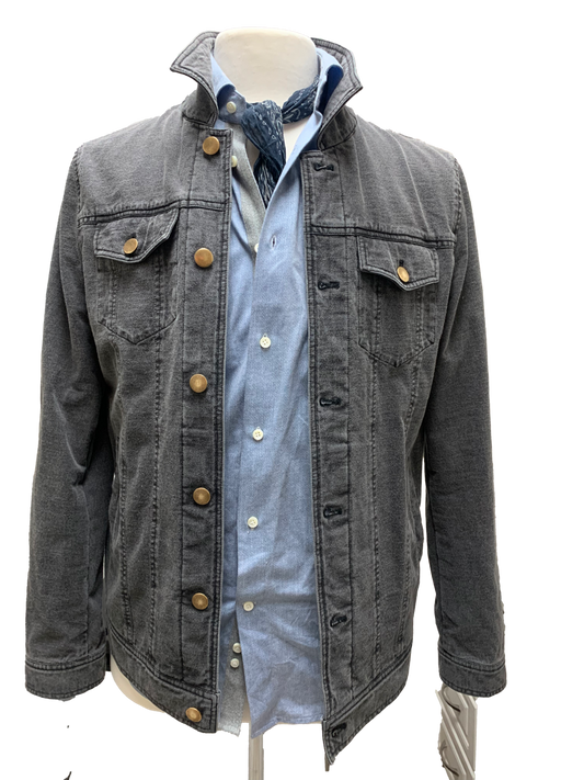CHD2755-12 CHARCOAL TRUCKER JACKET FADED WASH