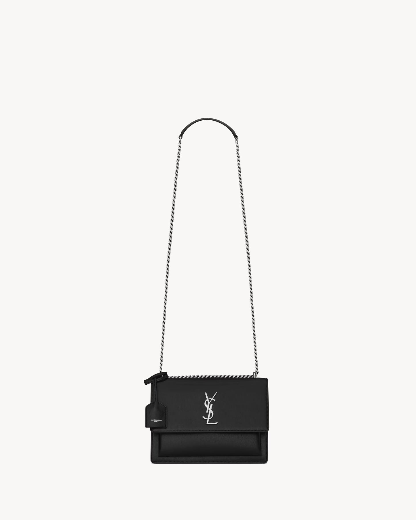 Saint Laurent Sunset Medium Shoulder Bag Silver