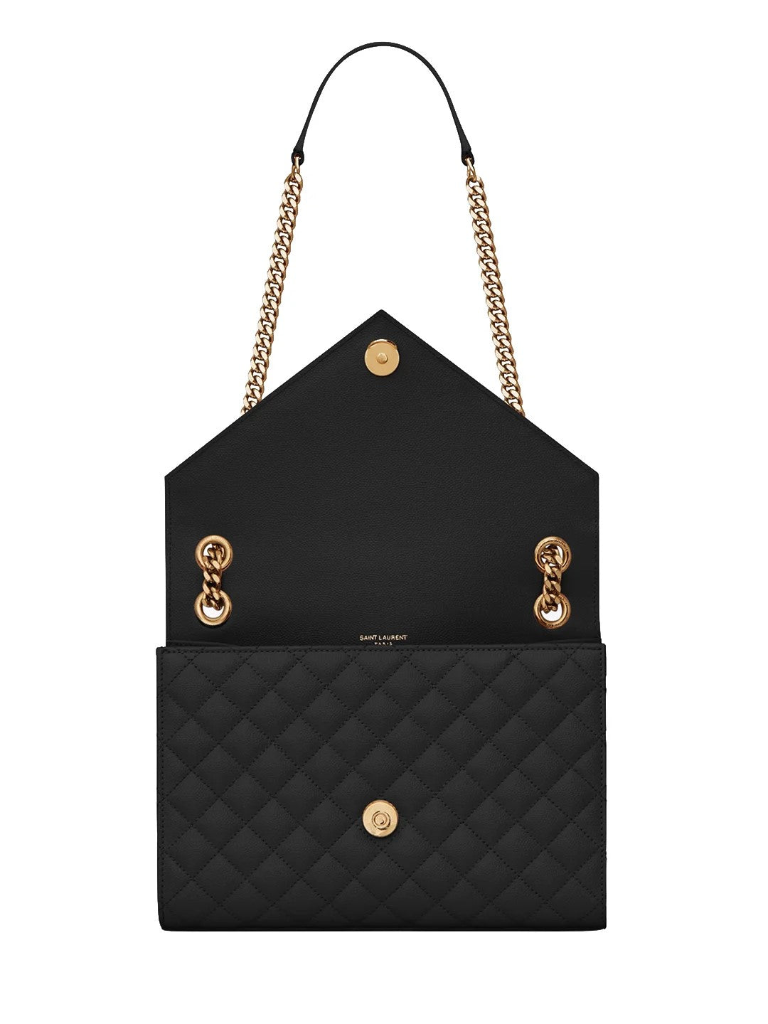 ENVELOPE MEDIUM IN QUILTED GRAIN DE POUDRE EMBOSSED LEATHER Gold